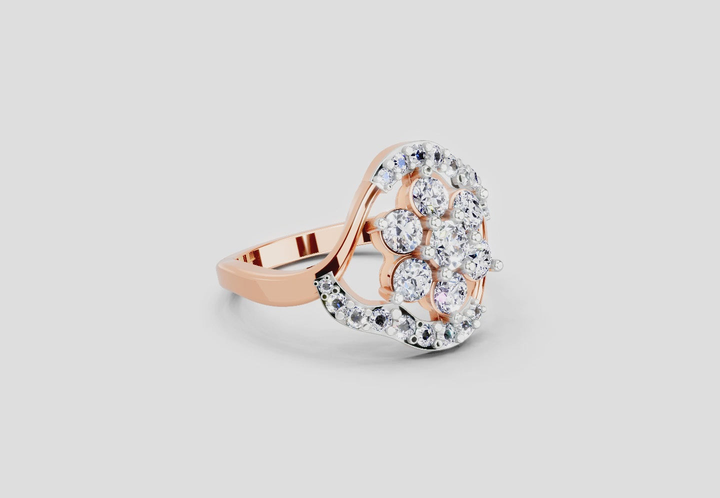 Delicate Floral Cluster Diamond Ring