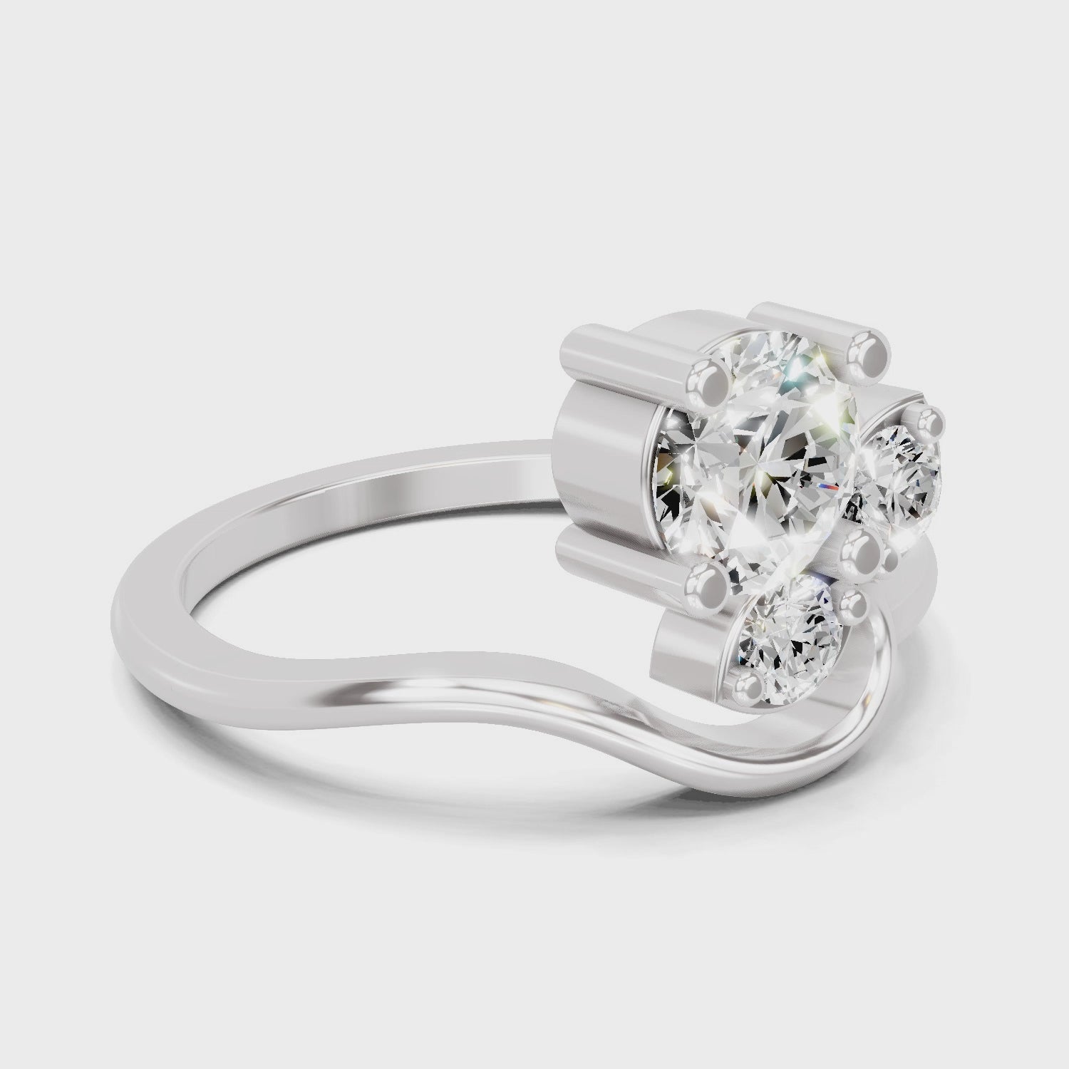 Sparkling Trio Diamond Ring
