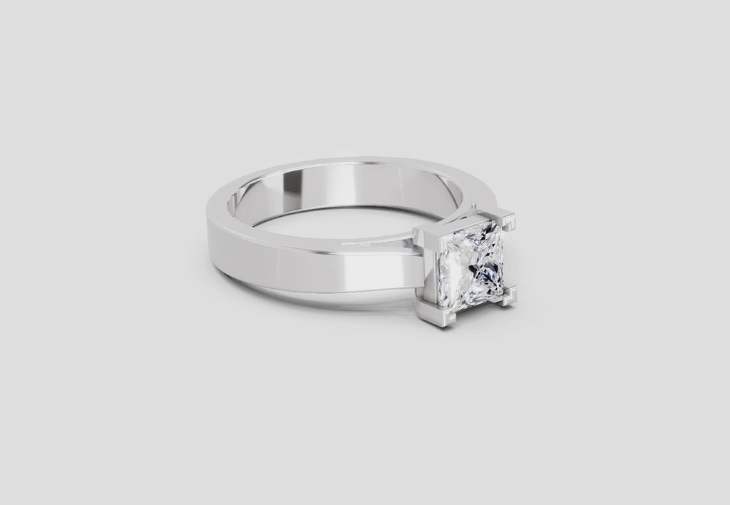 Sparkling Princess-Cut Solitaire Diamond Ring