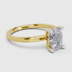 Classic Cushion Solitaire Diamond Engagement Ring