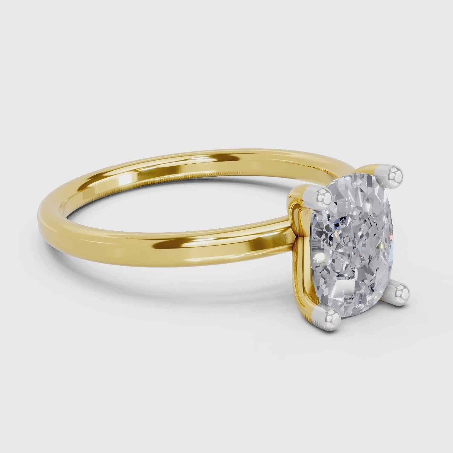 Classic Cushion Solitaire Diamond Engagement Ring