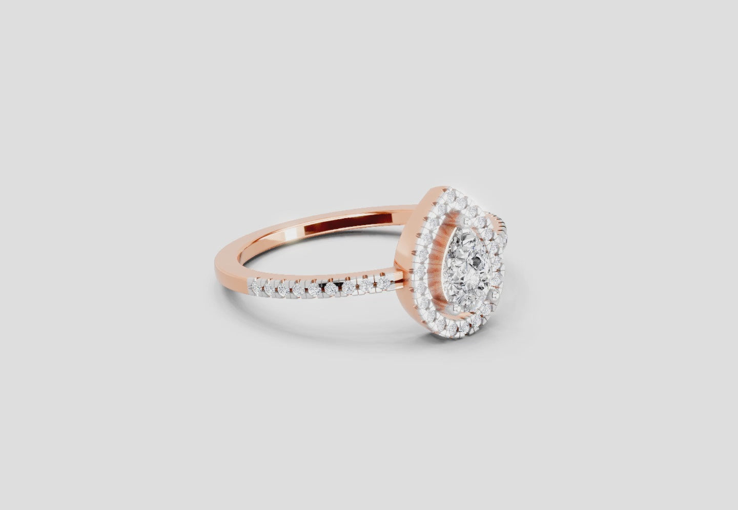 Majestic Pear Halo Diamond Ring