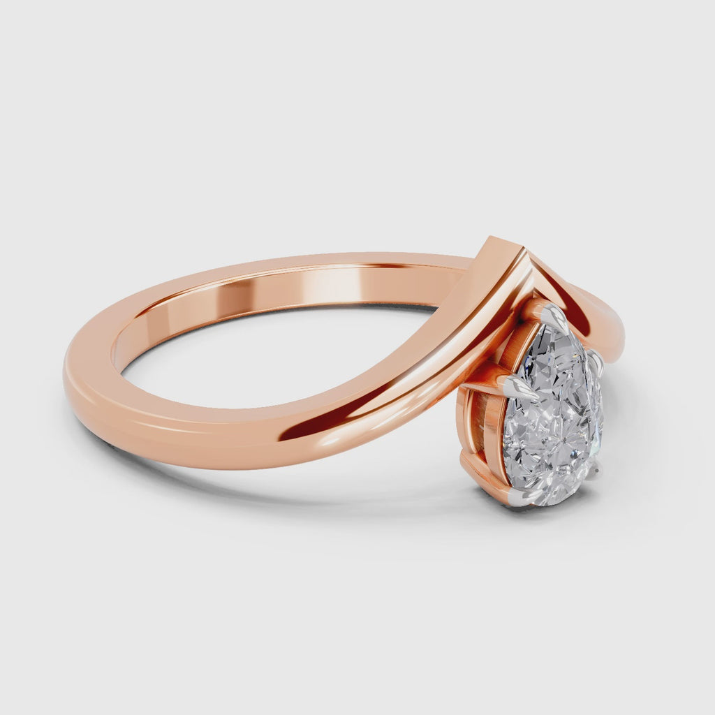 Iconic Pear Solitaire Diamond Ring