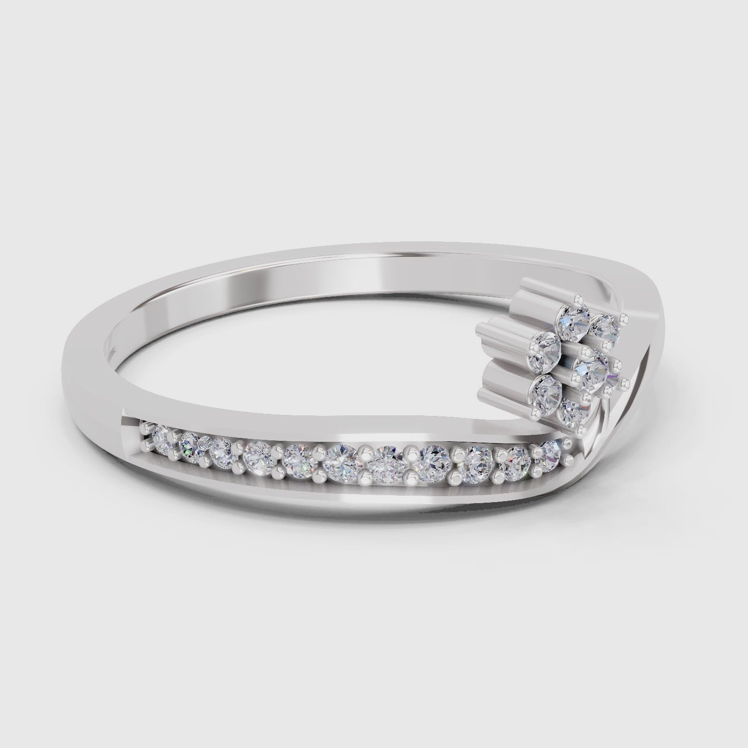 Captivating Floral Diamond Engagement Ring