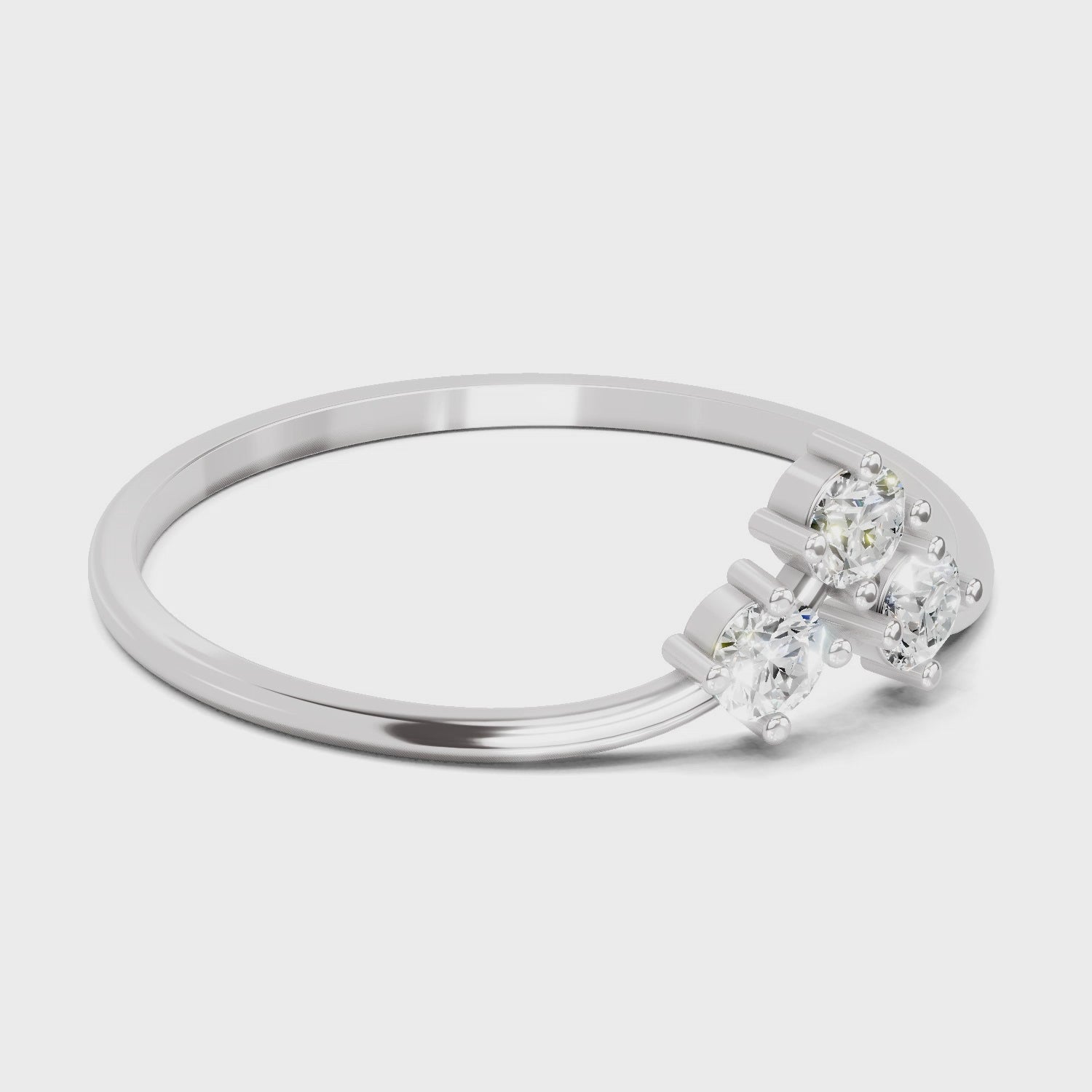 Ethereal Trinity Diamond Engagement Ring