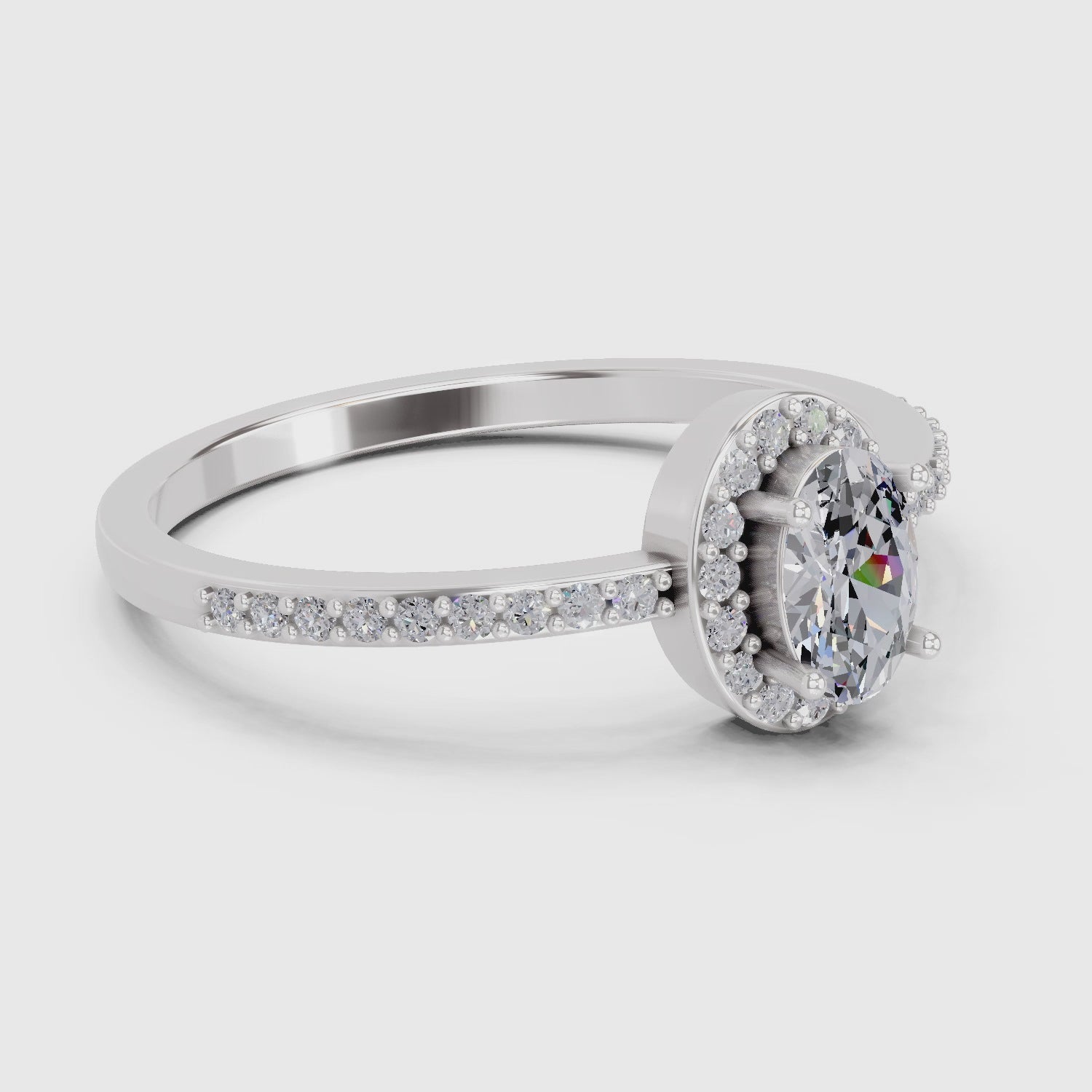 Ethereal Oval Halo Diamond Ring