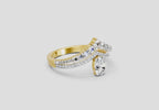 Refined Oval Crown Diamond Ring