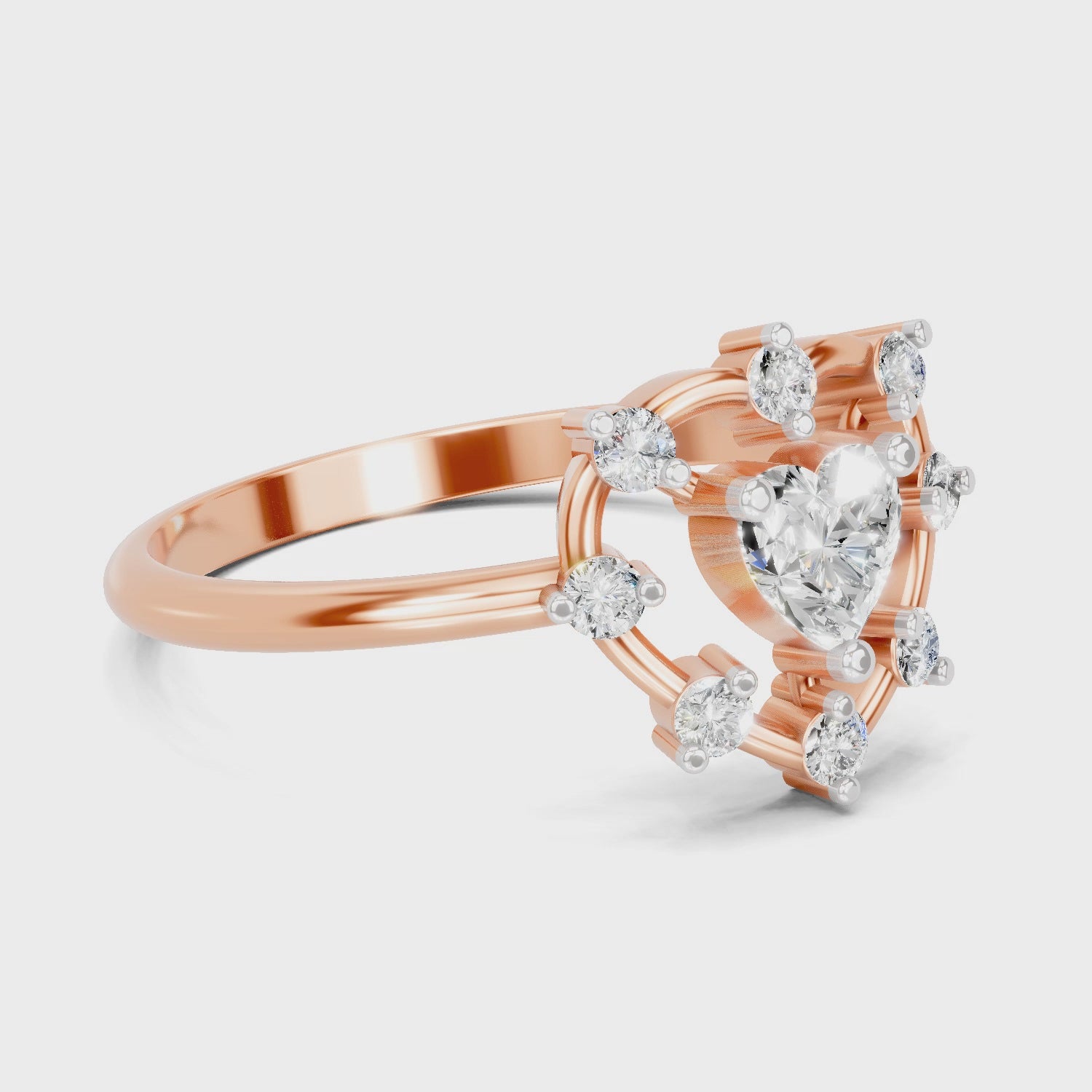 Delicate Heart Diamond Ring