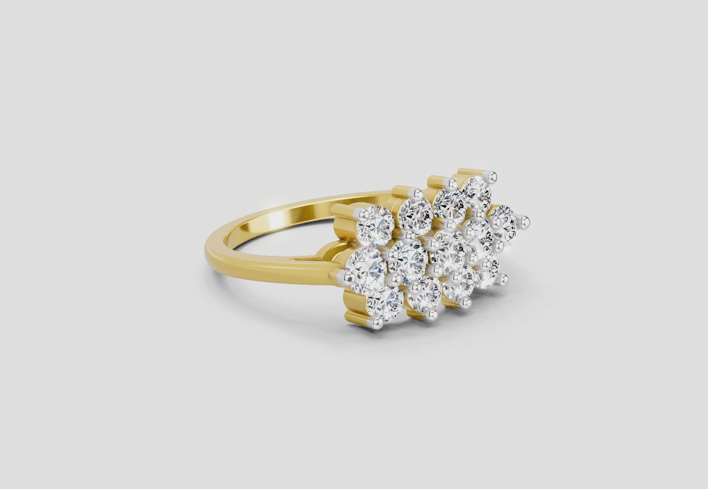Delicate Bloom Cluster Diamond Engagement Ring