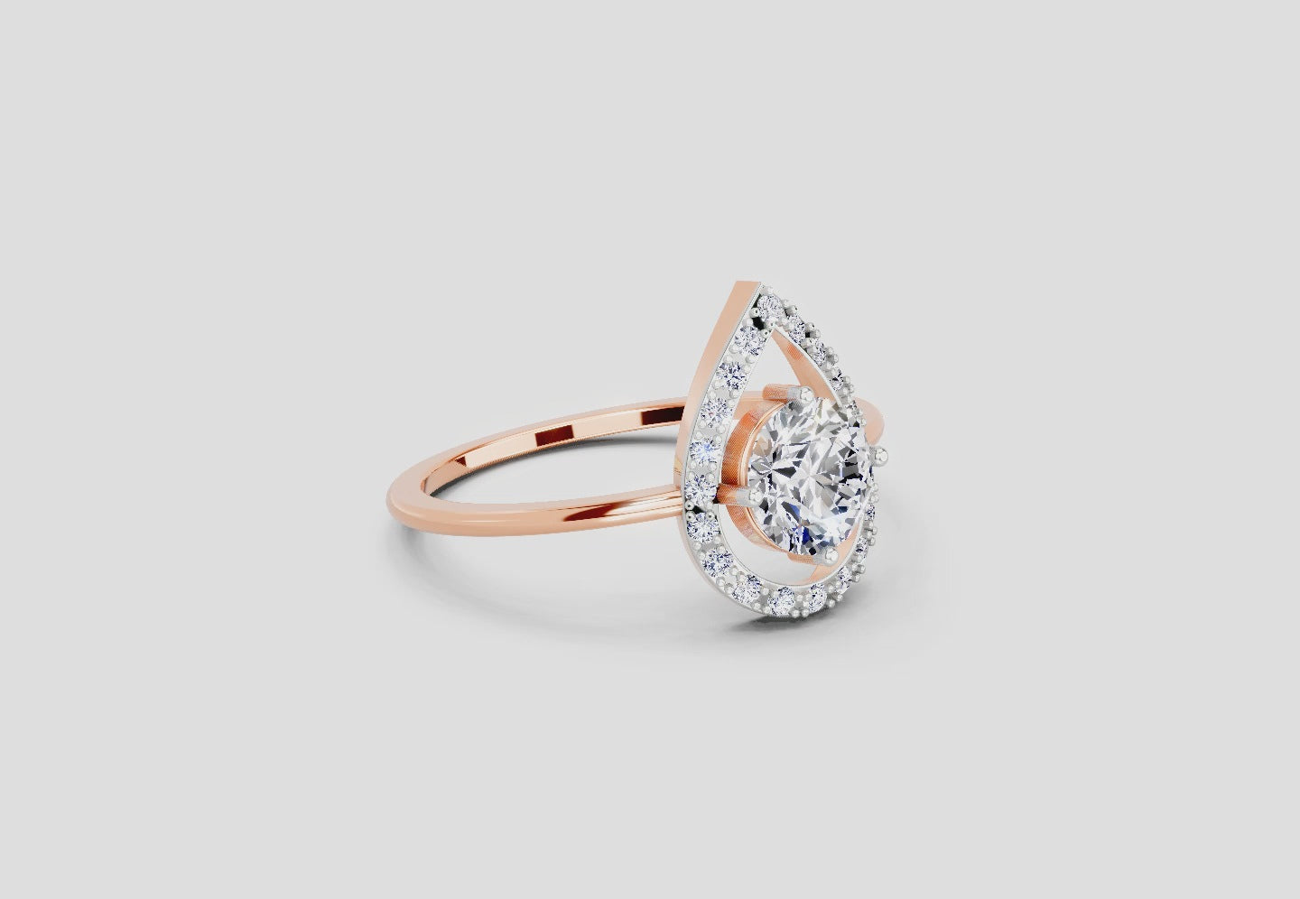 Dreamy Teardrop Halo Diamond Ring