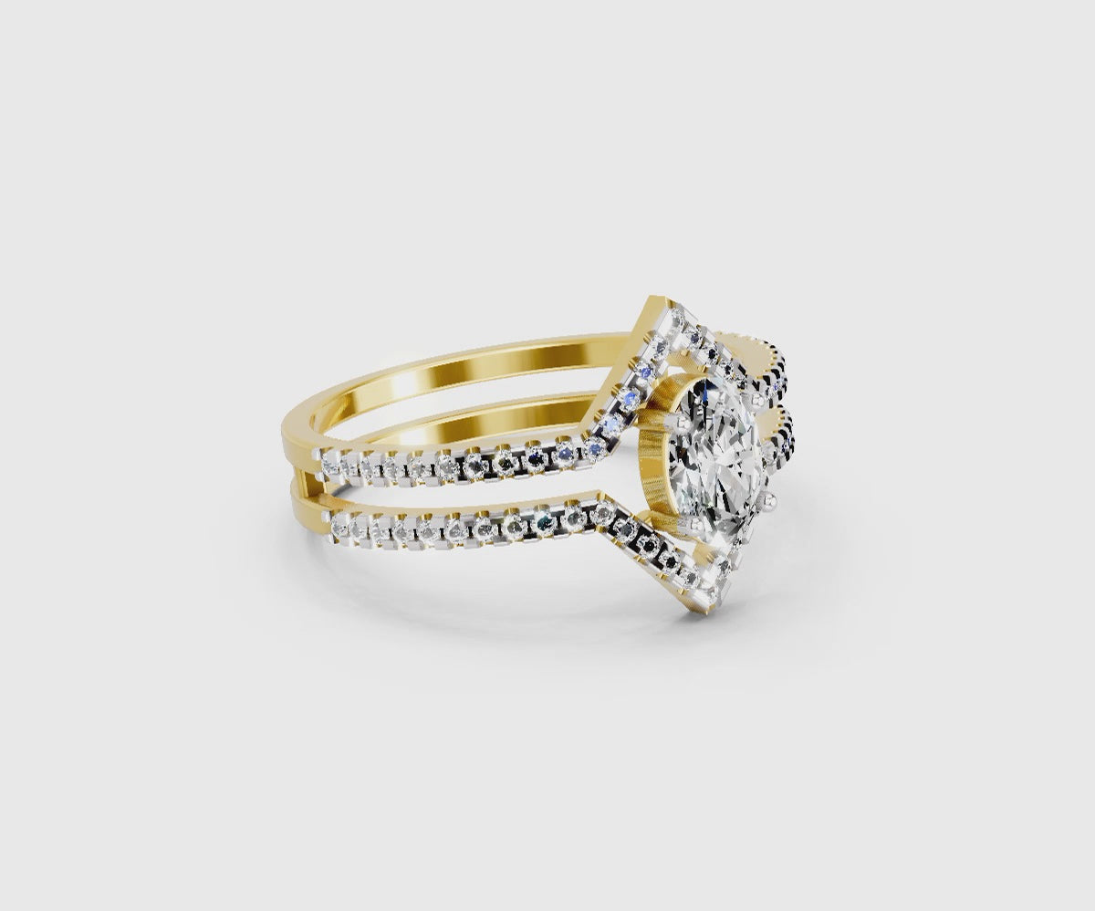 Enchanting Oval Halo Diamond Ring