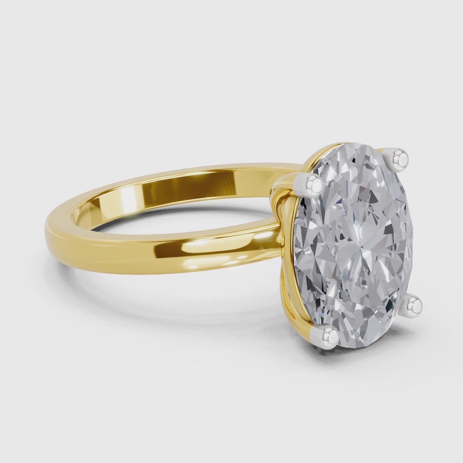 Regal Oval Solitaire Diamond Ring