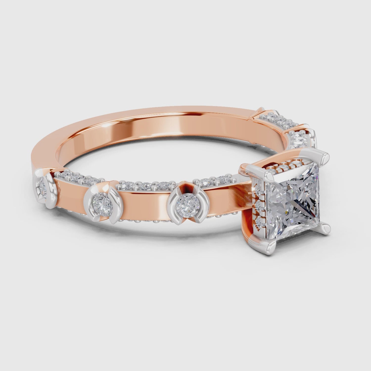 Ethereal Princess-Cut Solitaire Diamond Ring