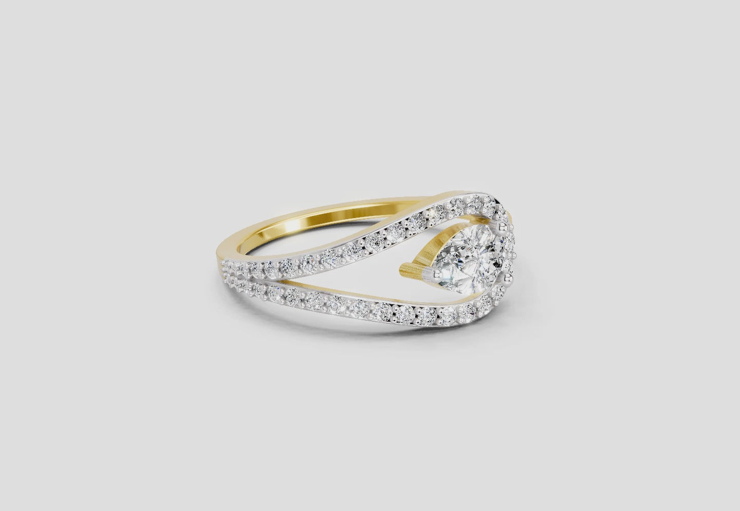 Sparkling Pear Promise Diamond Promise Ring
