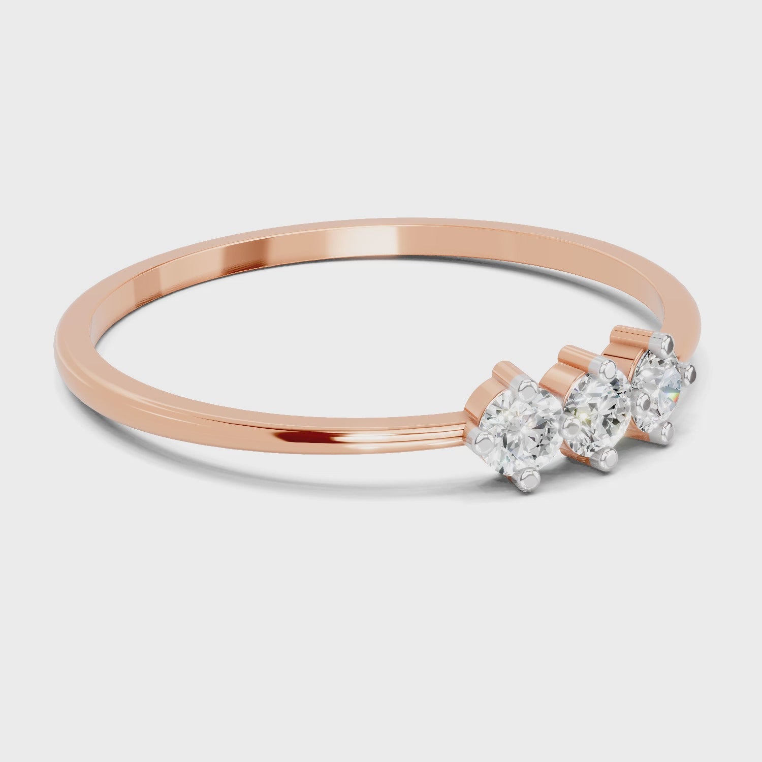 Refined Spark Trinity Diamond Engagement Ring
