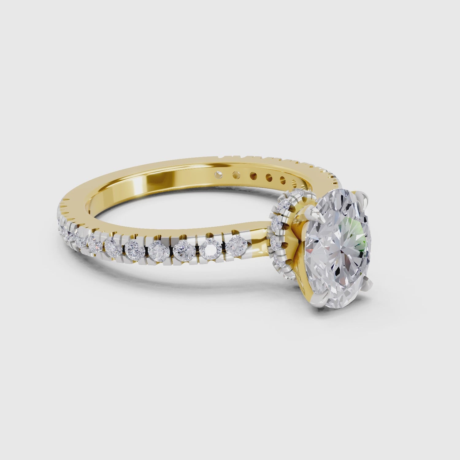 Sparkling Oval Solitaire Diamond Ring