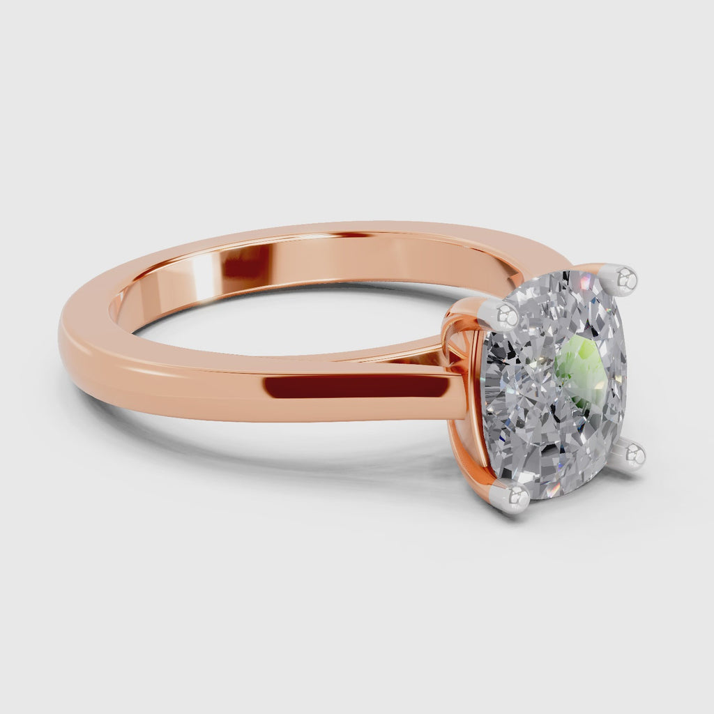 Dazzling Cushion Solitaire Diamond Ring