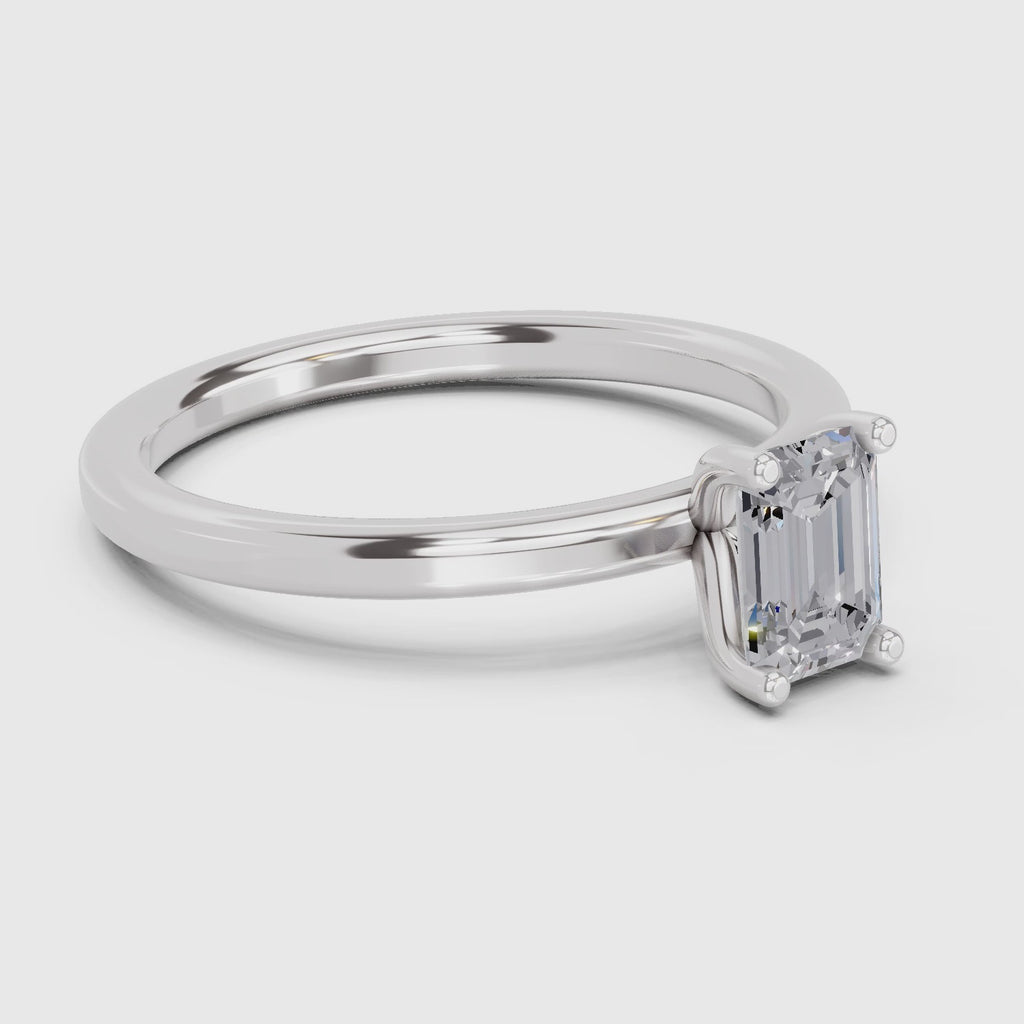 Timeless Emerald-Cut Solitaire Diamond Ring