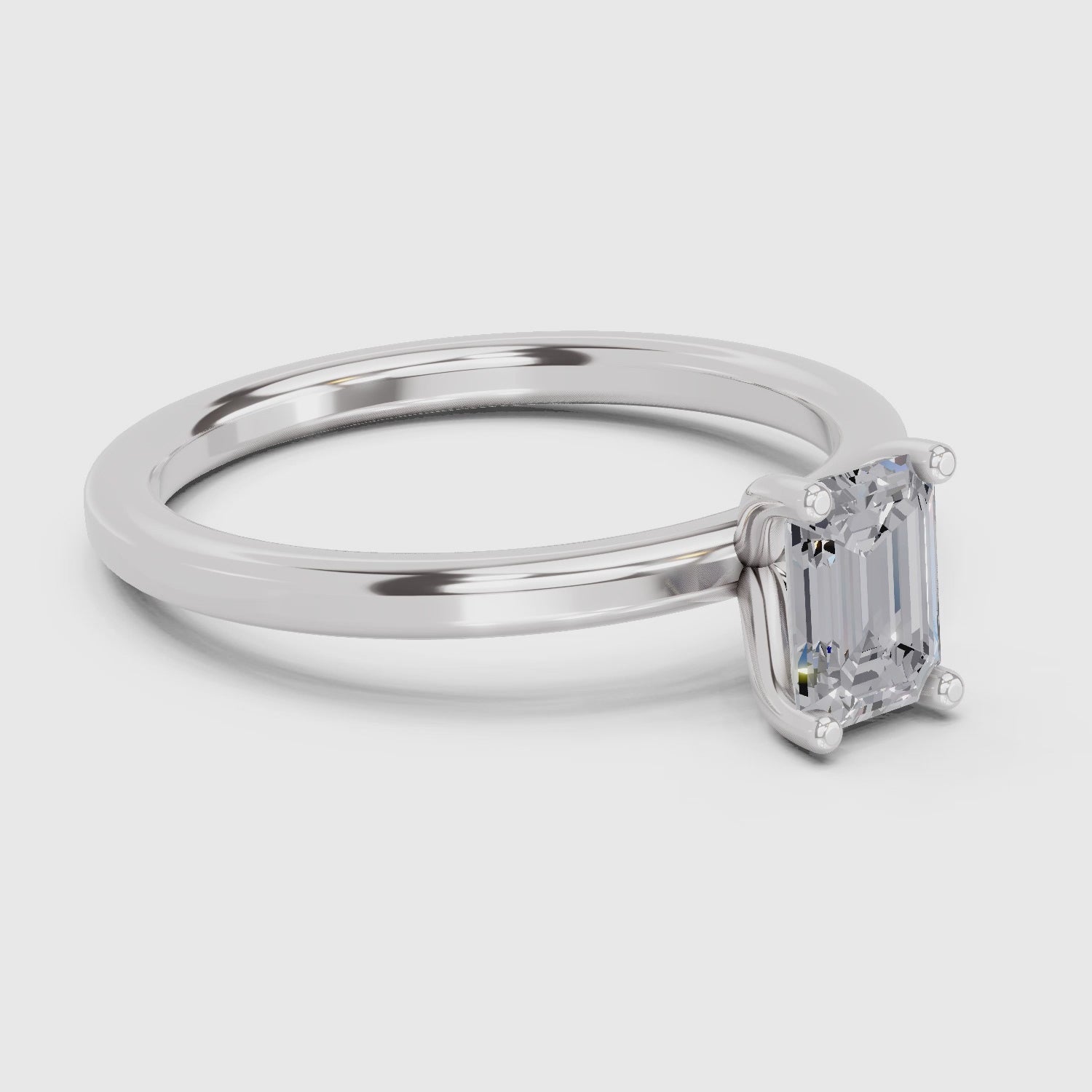 Timeless Emerald-Cut Solitaire Diamond Ring