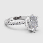 Stunning Oval Solitaire Diamond Ring