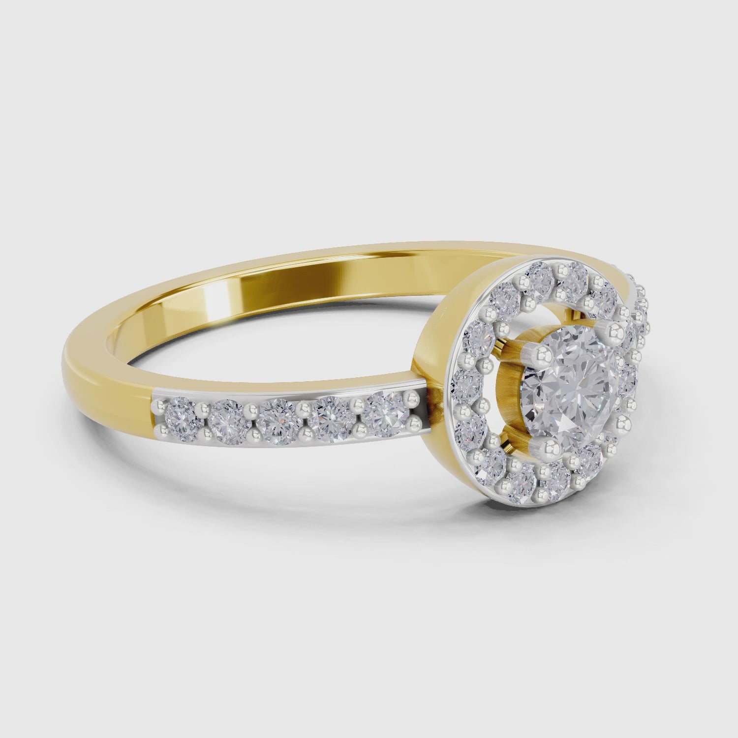 Lustrous Halo Diamond Engagement Ring