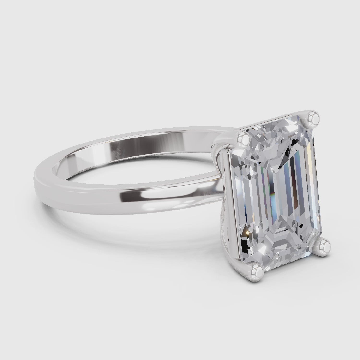 Captivating Emerald-Cut Solitaire Diamond Ring