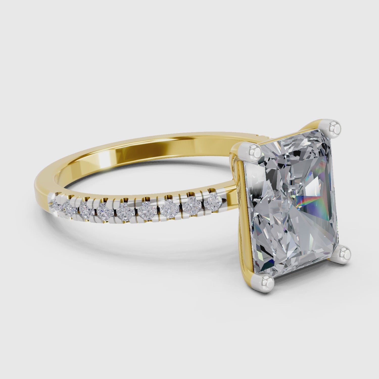 Resplendent Radiant-Cut Solitaire Diamond Ring