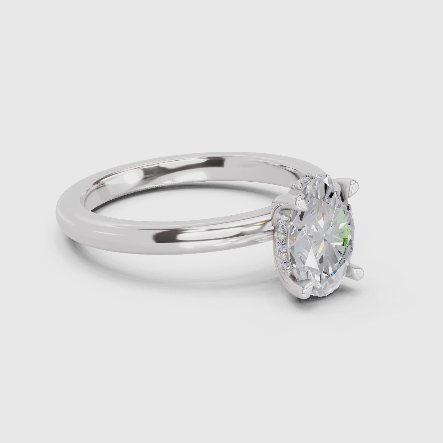 Celestial Oval Solitaire Diamond Ring