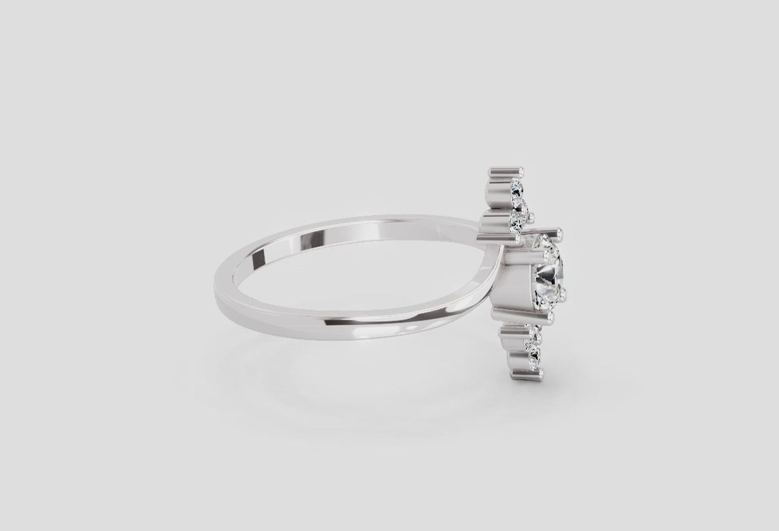 Sparkling Swirl Diamond Ring