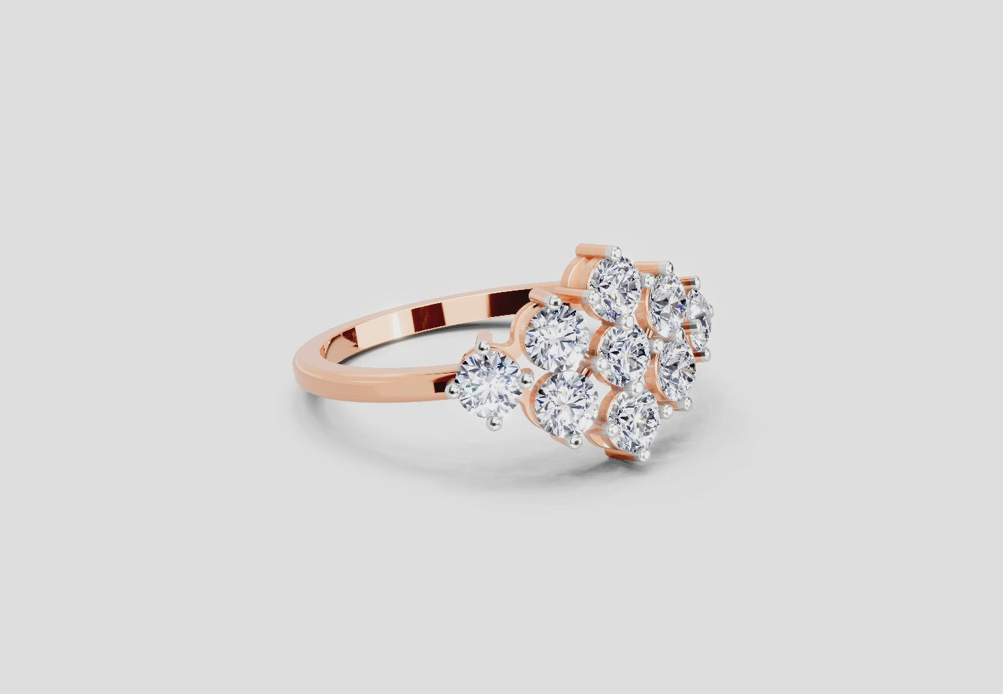 Enchanting Floral Cluster Diamond Ring