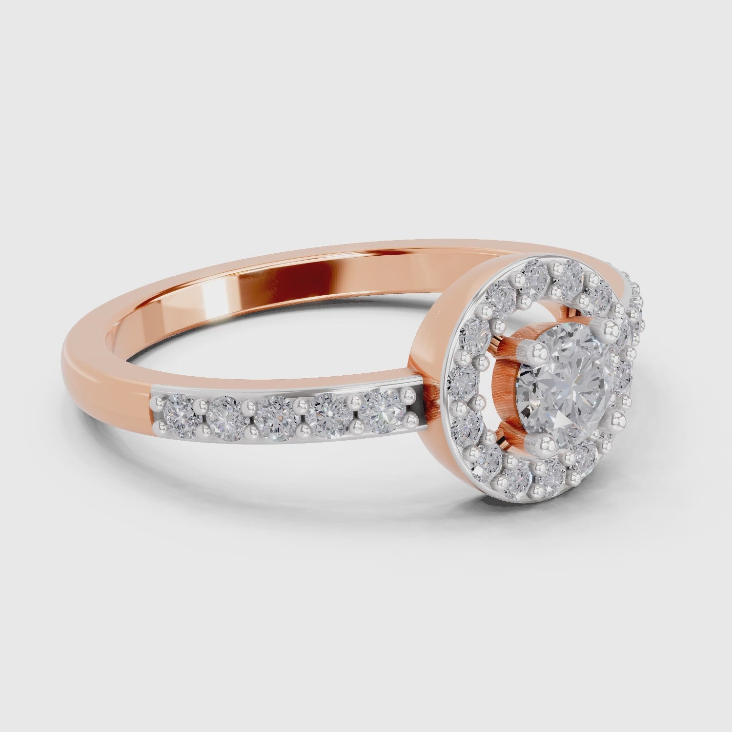 Lustrous Halo Diamond Engagement Ring