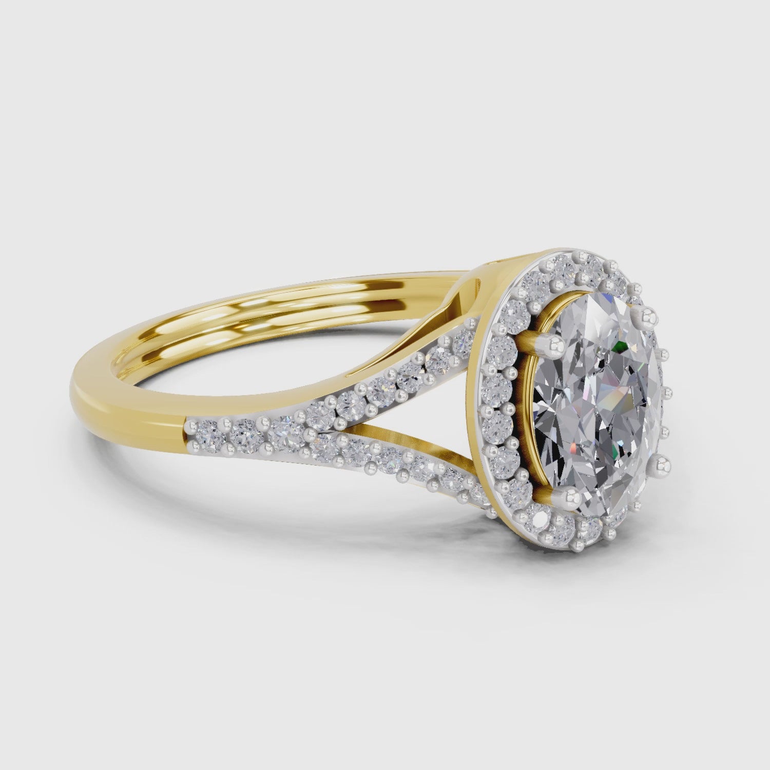 Brilliant Oval Halo Diamond Engagement Ring