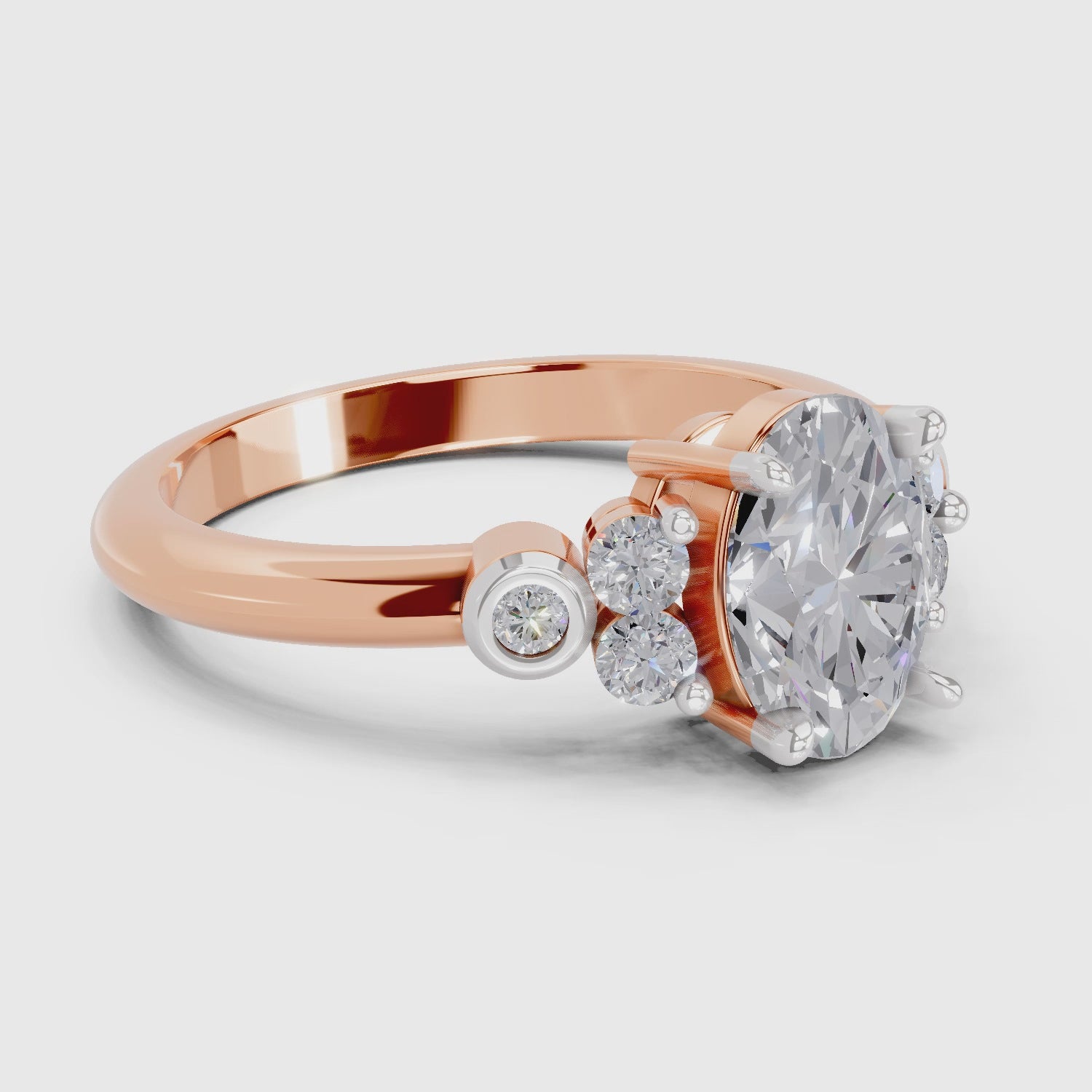 Dazzling Oval Solitaire Diamond Ring