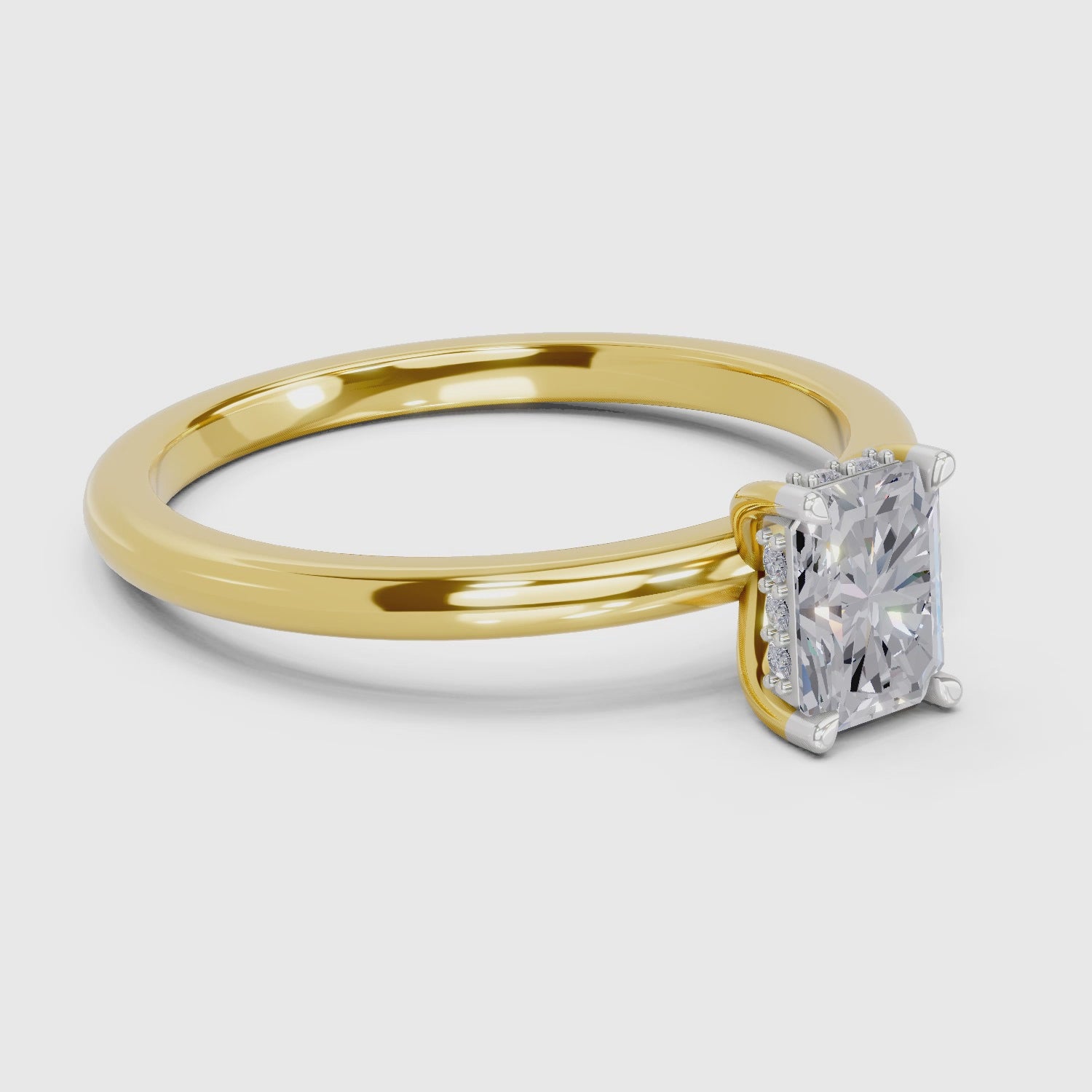 Sparkling Radiant-Cut Solitaire Diamond Ring
