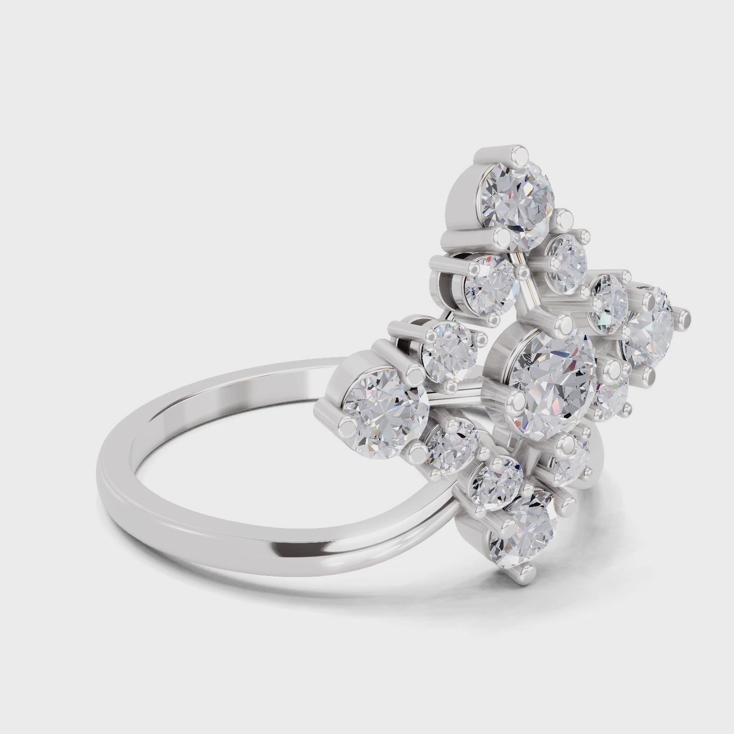 Delicate Marquise Cluster Diamond Ring