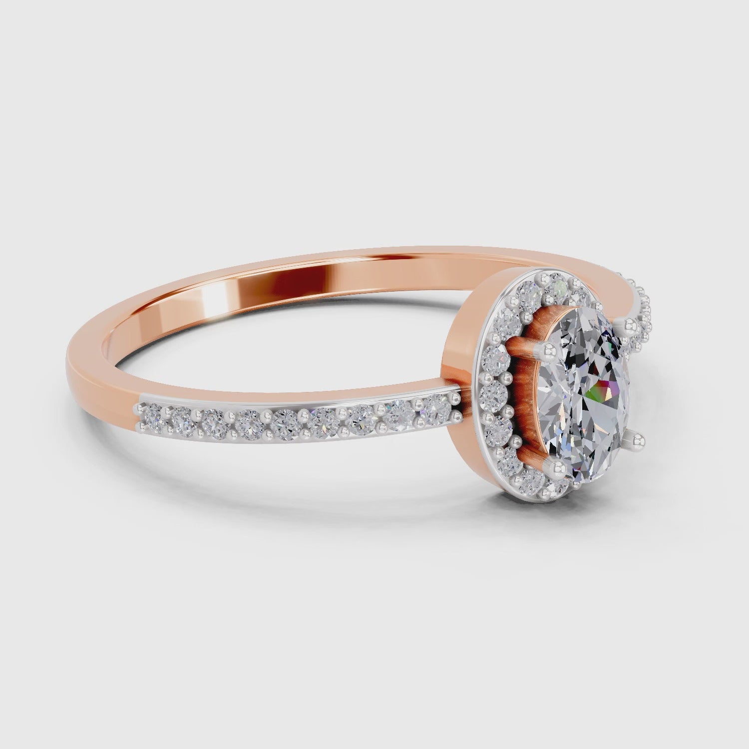 Ethereal Oval Halo Diamond Ring