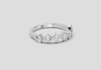 Delicate Princess-Cut Seven-Stone Diamond Band Ring