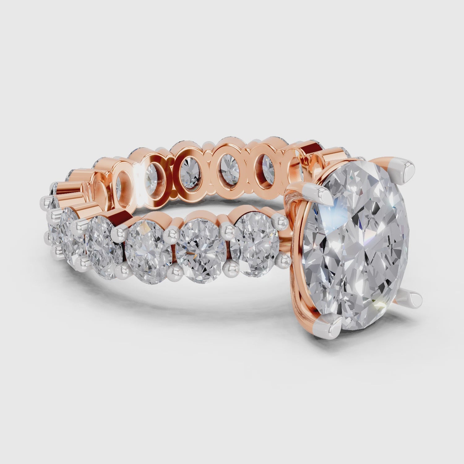 Stunning Oval Eternity Diamond Ring