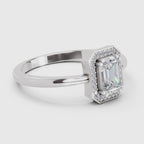 Delicate Emerald-Cut Diamond Engagement Ring