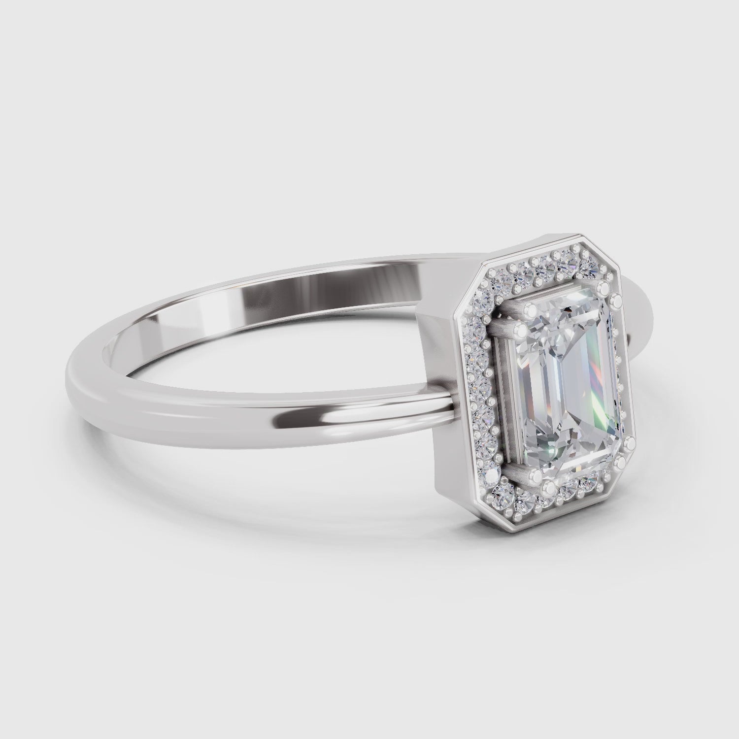 Delicate Emerald-Cut Diamond Engagement Ring