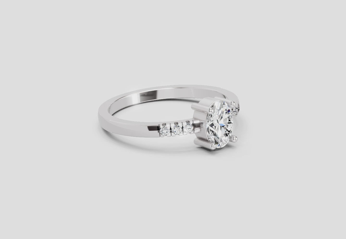 Brilliant Oval Solitaire Diamond Ring