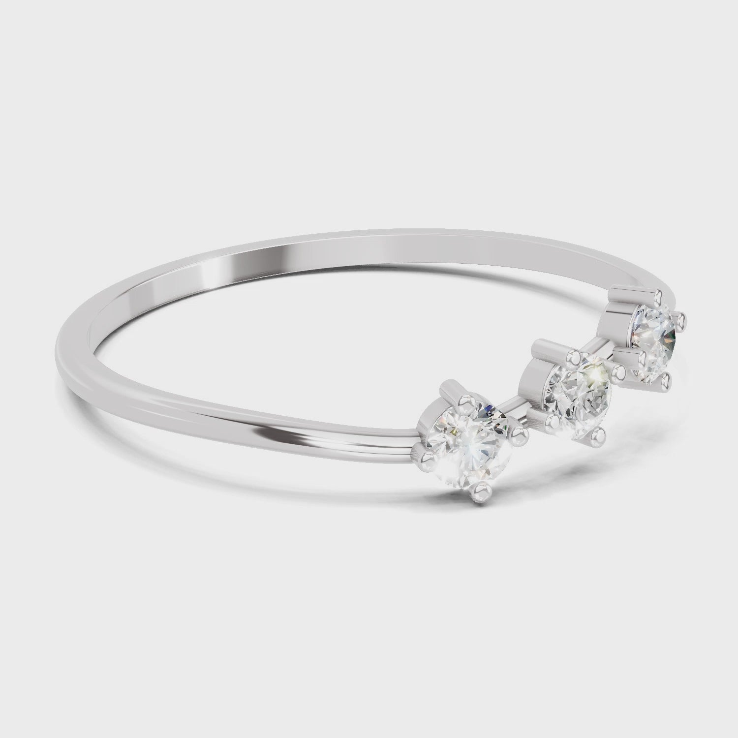 Luminous Trinity Diamond Engagement Ring