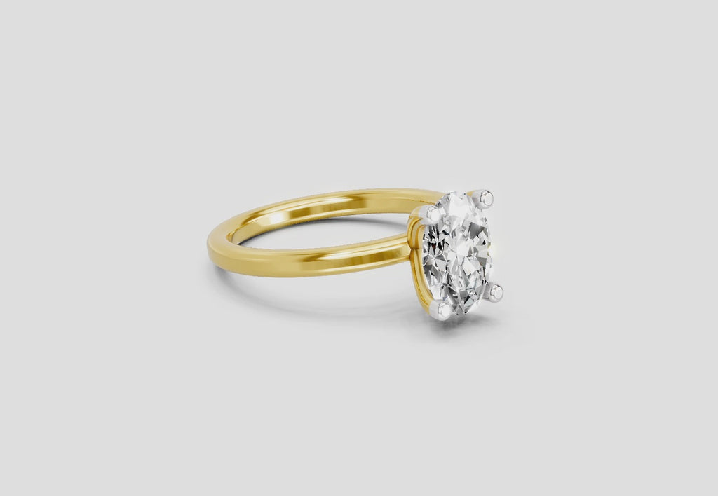 Regal Oval Solitaire Diamond Engagement Ring