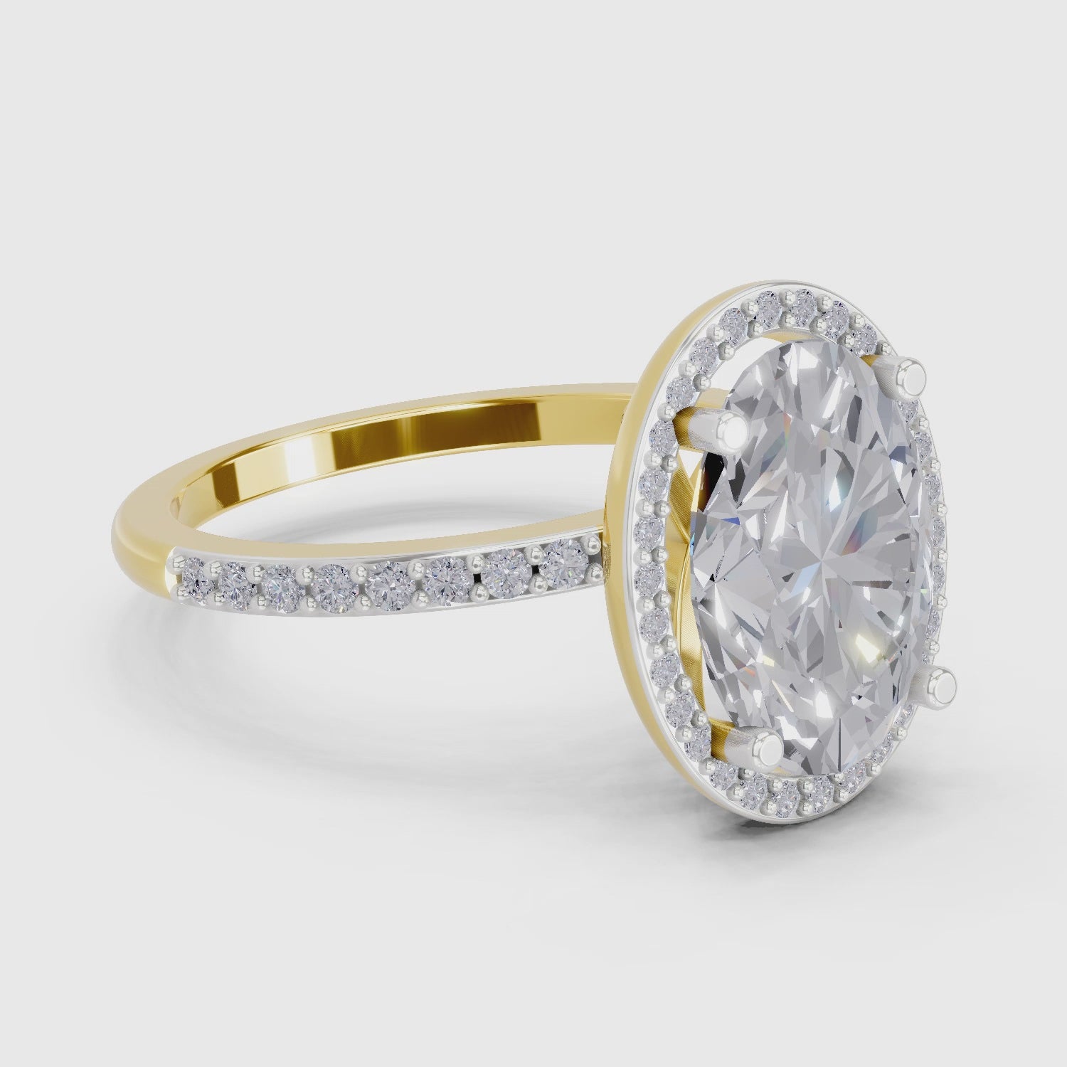 Captivating Oval Halo Diamond Engagement Ring
