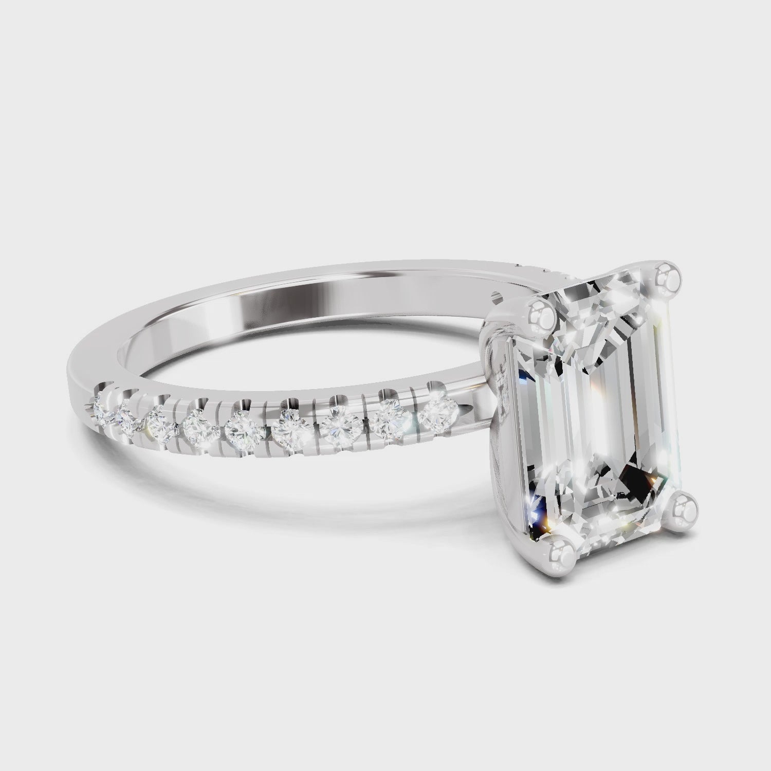 Resplendent Emerald-Cut Diamond Engagement Ring