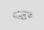 Exquisite Round Two-Stone Diamond Ring