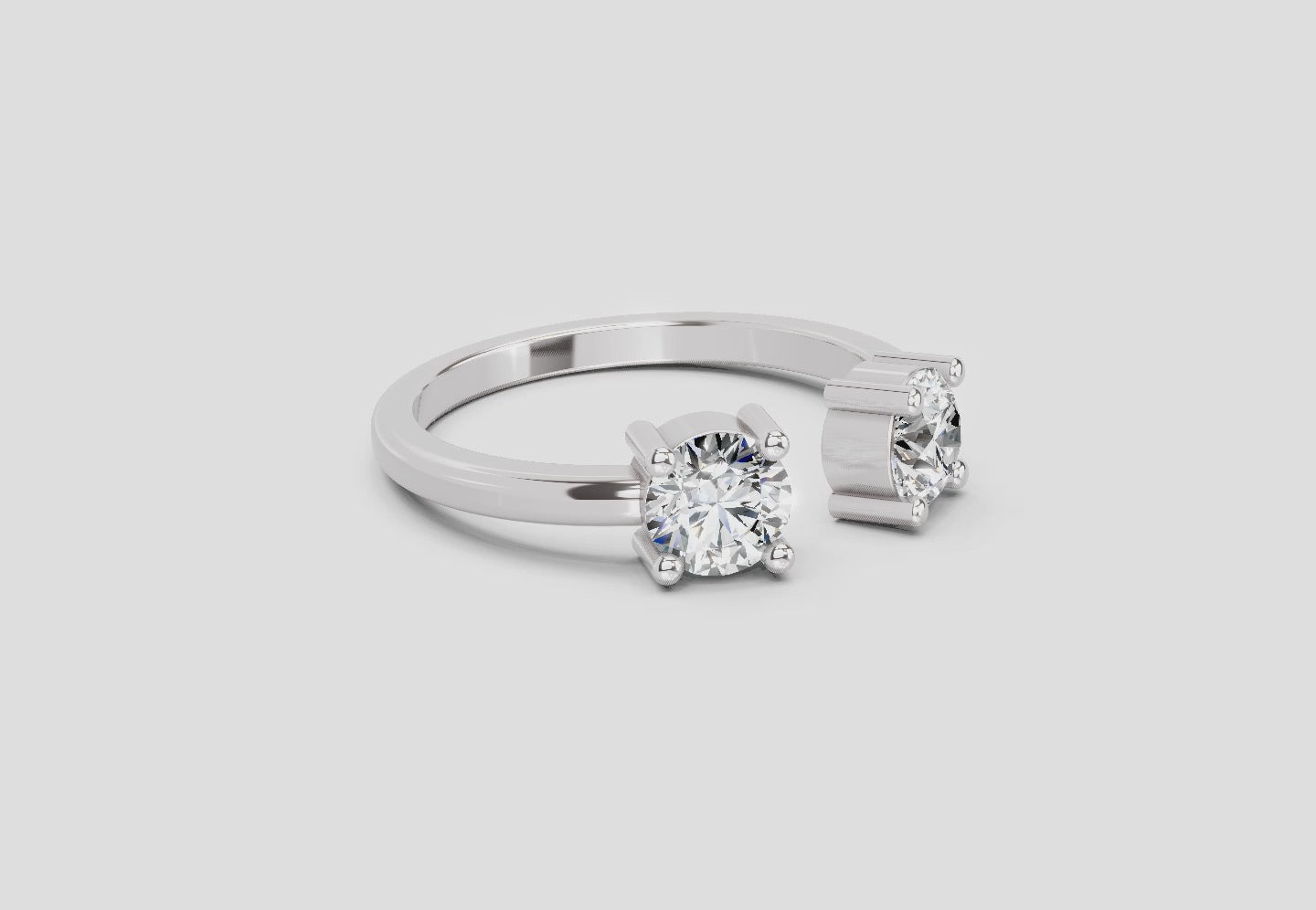 Exquisite Round Two-Stone Diamond Ring