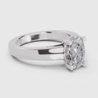 Refined Oval Solitaire Diamond Ring