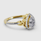 Dazzling Pear Halo Diamond Engagement Ring