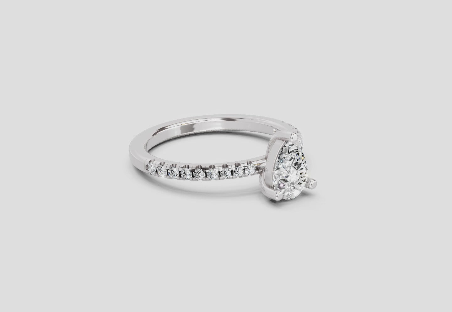 Lustrous Pear Diamond Ring